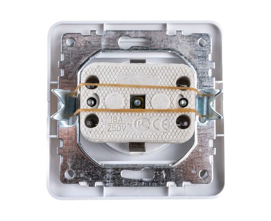 Розетка ECON Мимоза с заземлением 16А, 250В, белая 2107 – изображение 2