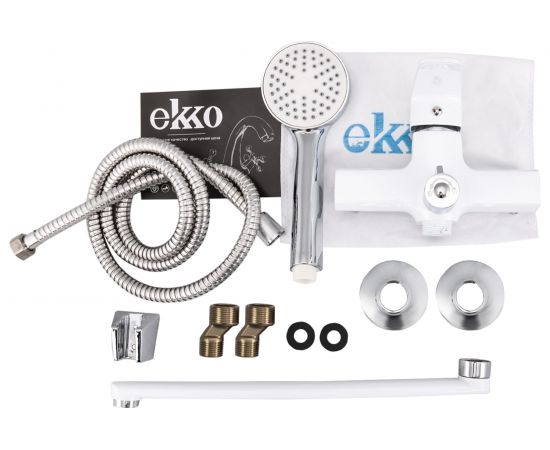 Смеситель для ванны Ekko длинный излив, белый E22301 – изображение 3