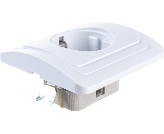 Розетка ECON Мимоза с заземлением 16А, 250В, белая 2107 – изображение 3