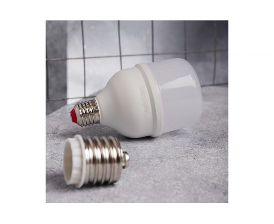 Лампа REXANT светодиодная высокомощная E27 переходник E40 холодный свет 30 Вт 604-069 – изображение 5