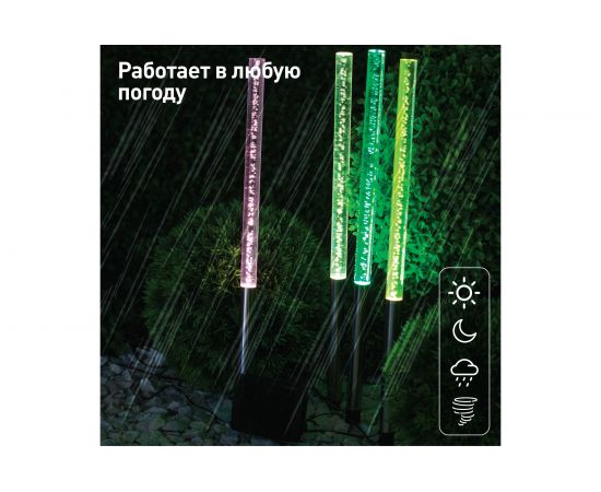 Садовый светильник ЭРА ERASF02422 Пузырьки, на солнечной батарее, 4 шт Б0044231 – изображение 5