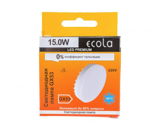 Светодиодная лампа Ecola GX53 LED Premium 15,0W Tablet 220V 4200K матовое стекло /композит/ 27x75 T5UV15ELC – изображение 6