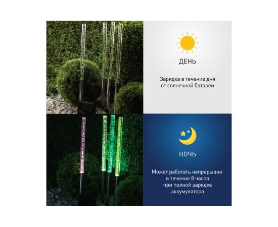 Садовый светильник ЭРА ERASF02422 Пузырьки, на солнечной батарее, 4 шт Б0044231 – изображение 7