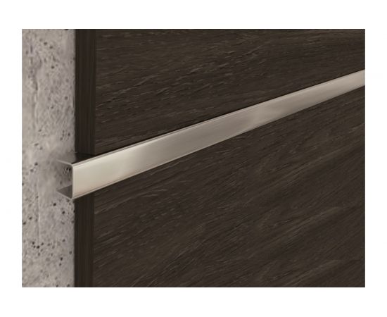 Профиль для плитки ЛУКА из нержавеющей стали, бордюр-вставка, 10х15 мм, 2.7 м, полированный УТ000039234 