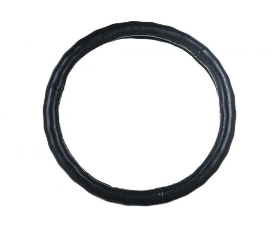 Оплетка руля AUTOPROFI натуральная кожа глянцевая ребристая М AP-765 BK M – изображение 2