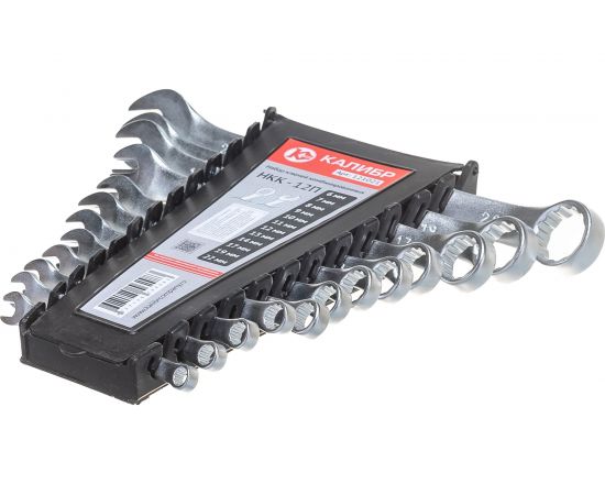 Набор комбинированных ключей, 12 штук, CrV Калибр НКК-12П 00000062581 – изображение 2