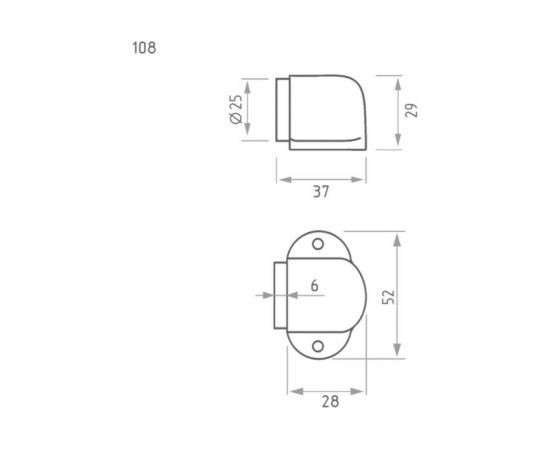 Дверной ограничитель НОРА-М 108 ст.медь 7272 – изображение 2