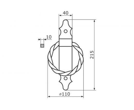 Ручка-кольцо Домарт серия ЯРОСЛАВЛЬ РК-110 мод.1 (кованая; черный) 171084 – изображение 2