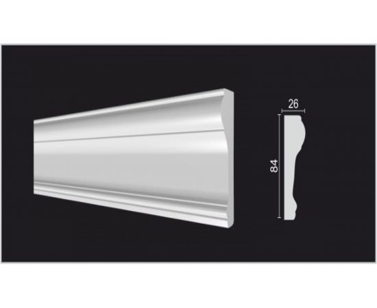 Стеновой молдинг Decor-Dizayn ударопрочный влагостойкий под покраску 84Х26Х2000 мм 147A – изображение 2