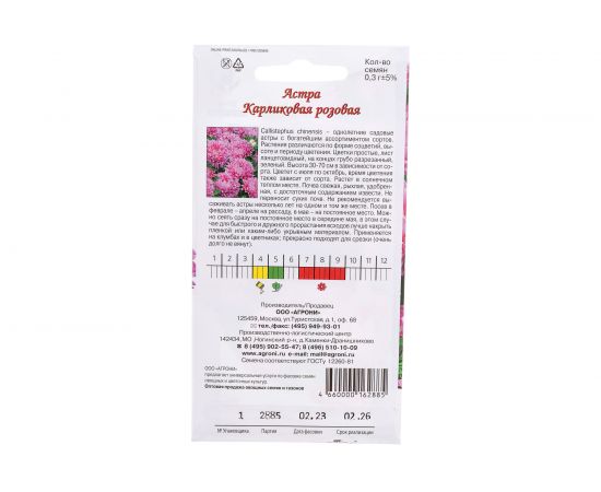 Семена Агрони Астра карликовая РОЗОВАЯ 2885 – изображение 3