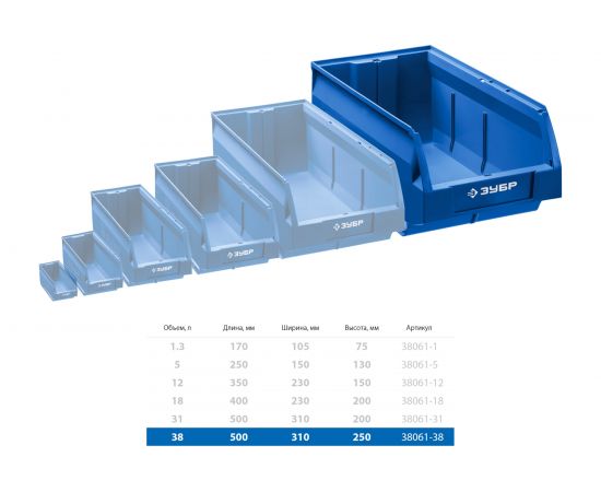 Складской лоток ЗУБР ЛСК-38 38 л 38061-38 – изображение 5