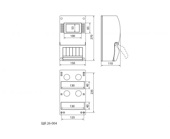 Корпус ЭРА ЩК 2604 без дверки, 12/144 Б0049274 – изображение 6