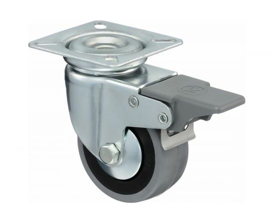 Колесо с вращающейся опорой, пластиной крепления и передним тормозом (60 мм; 50 кг) Tellure rota 378102 – изображение 8