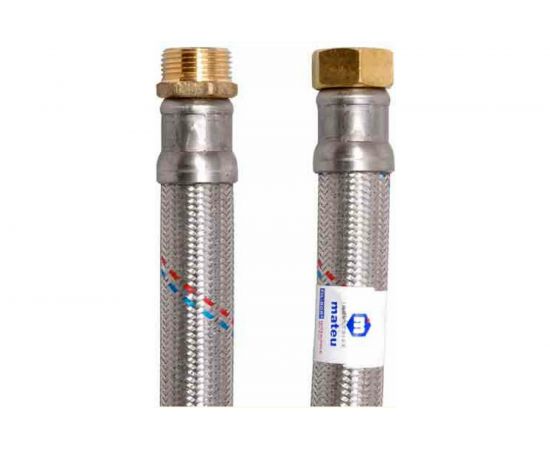 Подводка для воды MATEU FIL-BOR 1"", 0.4 м, гайка-штуцер, нержавеющая сталь 25113 