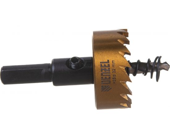 Коронка HSS с нитридтитановым покрытием по металлу 32 мм DENZEL 724109 