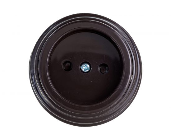 Розетка Bylectrica РА16-0205 1-местная без заз. со шторк. 16А ОУ, серия РЕТРО, шоколад 