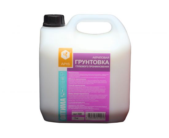 Грунтовка глубокого проникновения APIS Оптима, белый, канистра 3 кг 4665296510013 