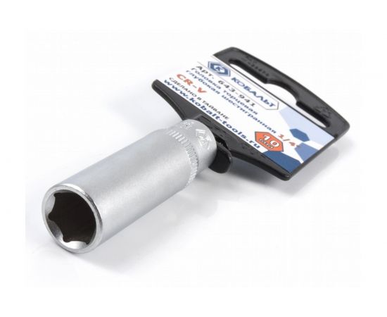 Глубокая торцевая головка КОБАЛЬТ 1/4, 10мм, Cr-V 643-941 