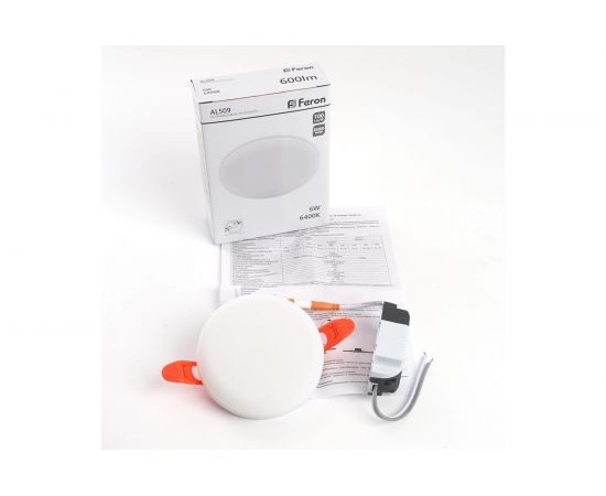 Светодиодный встраиваемый светильник FERON с регулируемым монтажным диаметром, 6W, 6400K, 600Lm, AL509 41211 – изображение 11