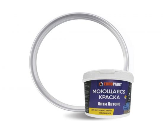 Краска моющаяся, водоэмульсионная, белый EUROPAINT 2104_4Б – изображение 2