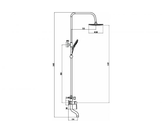 Душевая стойка Fmark FM2401 хром 23306 – изображение 2