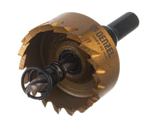 Коронка HSS с нитридтитановым покрытием по металлу 32 мм DENZEL 724109 – изображение 2