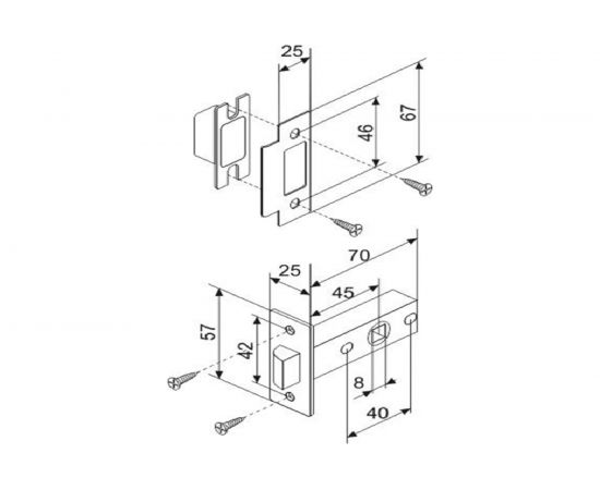 Межкомнатная защелка с пластиковым язычком MORELLI LP6-45 BL, цвет - черный 9012829 – изображение 2