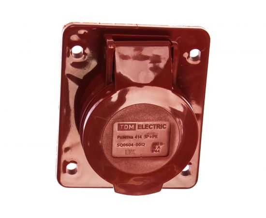 Стационарная розетка для скрытой установки 414 3Р+РЕ 16А 380В IP44 TDM SQ0604-0012 – изображение 2