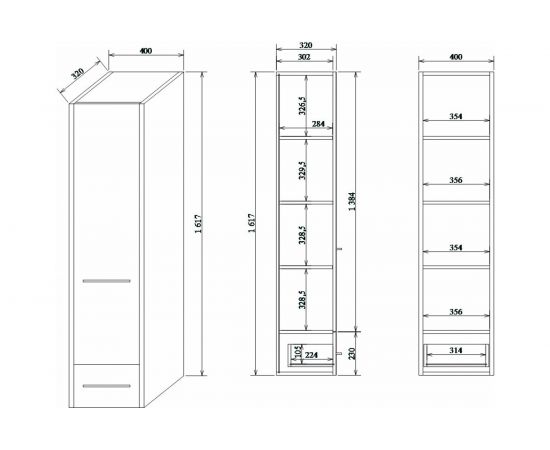 Пенал Sanflor Ларго 2 L, швейцарский вяз, подвесной Н0000000520 – изображение 3