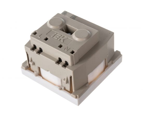 Розетка IEK РКС-20-20-П-К без заземления 2к на 2 модуля ПРАЙМЕР белая CKK-40D-RSB2-K01-K – изображение 4