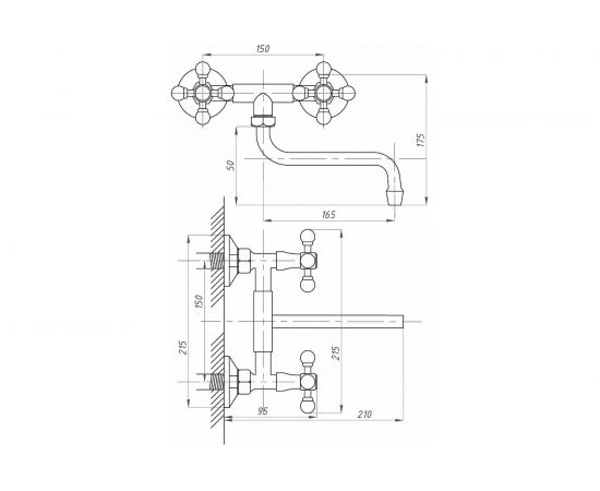 Смеситель для кухни Профсан ПСМ настенный, тип См-МДРНр PSM-108-89 – изображение 5