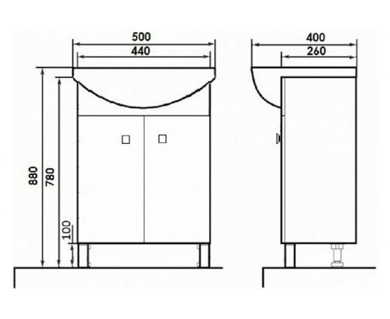 Напольная тумба с раковиной Orange Рио 50, белый глянец Ri-50TU+RA – изображение 7