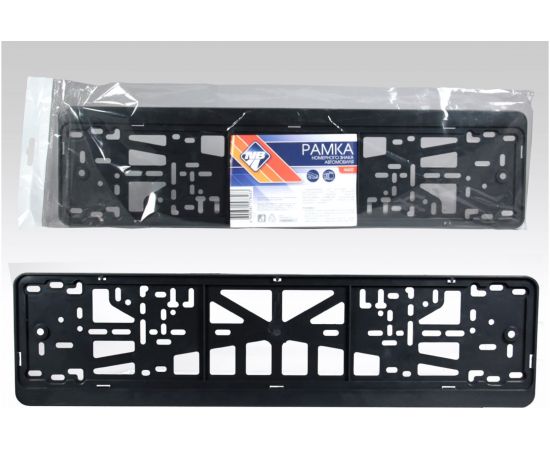 Рамка номерного знака Nova Bright с защелкой, без надписи, черная 46602 