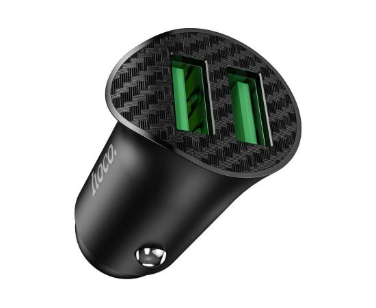 Автомобильная зарядка Hoco Z39 QC3.0, два порта USB, 18 Вт, черный 796498 