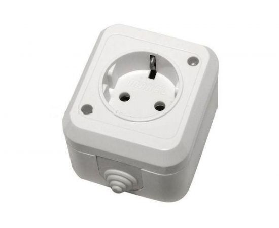Розетка с заземлением, белая Makel 18308 