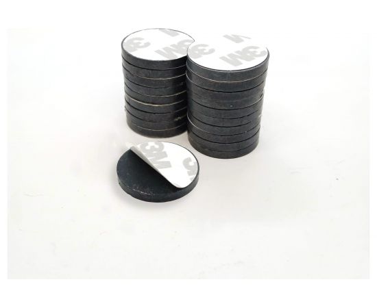 Ферритовые магниты Проф-магнит с клеевой основой Набор 25x3мм с клеем - 20шт 