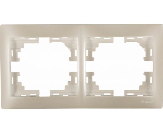 Рамка Lezard Мира х2 гор. жемчужно-белый перламутр без вст. 701-3000-147 