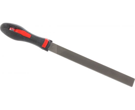 Плоский прямой напильник с ручкой PVC (200 мм, насечка №1 грубая, по 4м сторонам) BAUM 3711200 