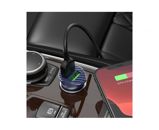 Автомобильная зарядка Hoco Z39 QC3.0, два порта USB, 18 Вт, черный 796498 – изображение 11