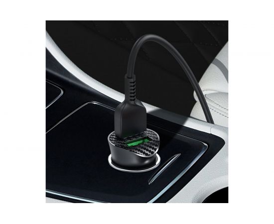 Автомобильная зарядка Hoco Z39 QC3.0, два порта USB, 18 Вт, черный 796498 – изображение 13