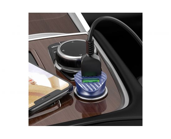 Автомобильная зарядка Hoco Z39 QC3.0, два порта USB, 18 Вт, черный 796498 – изображение 14