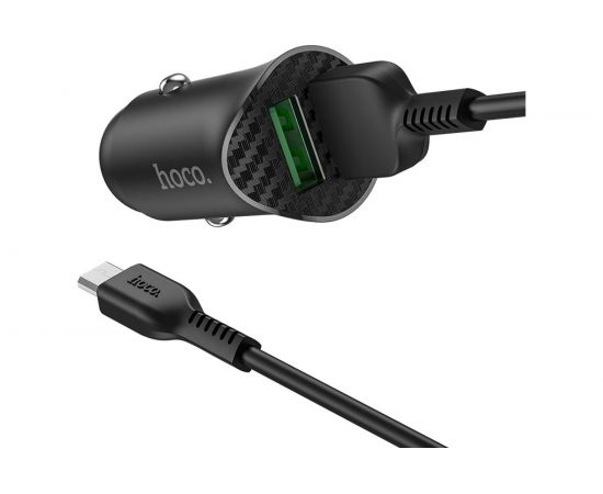 Автомобильная зарядка Hoco Z39 QC3.0, два порта USB, 18 Вт, черный 796498 – изображение 15