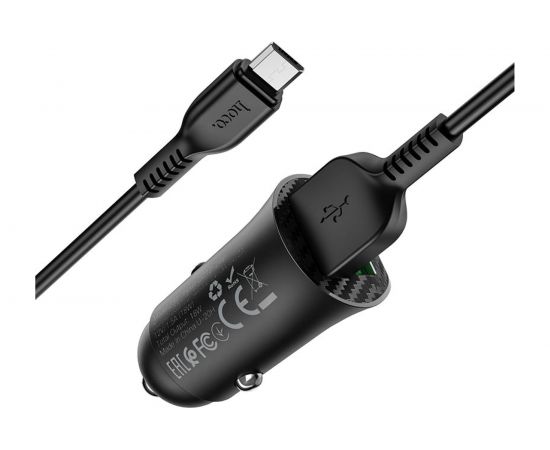 Автомобильная зарядка Hoco Z39 QC3.0, два порта USB, 18 Вт, черный 796498 – изображение 16