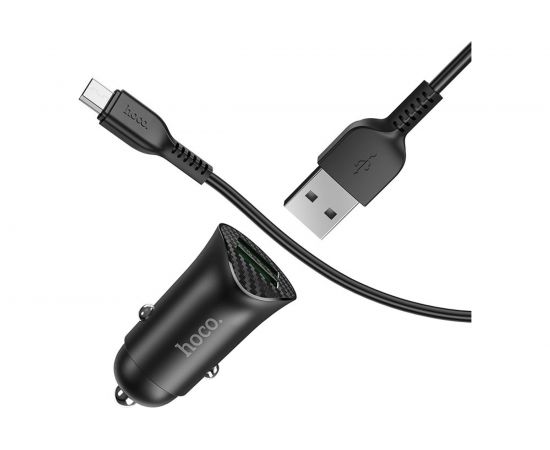 Автомобильная зарядка Hoco Z39 QC3.0, два порта USB, 18 Вт, черный 796498 – изображение 17