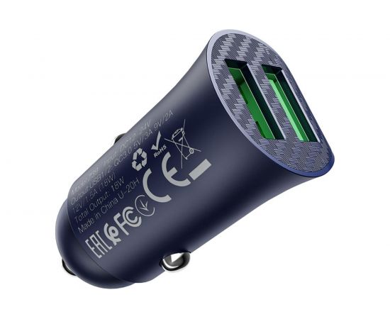 Автомобильная зарядка Hoco Z39 QC3.0, два порта USB, 18 Вт, черный 796498 – изображение 19
