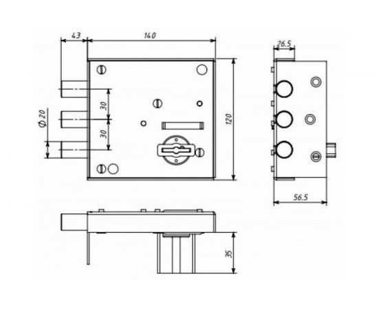 Накладной замок Симеко ЗНУх3 2079 – изображение 2
