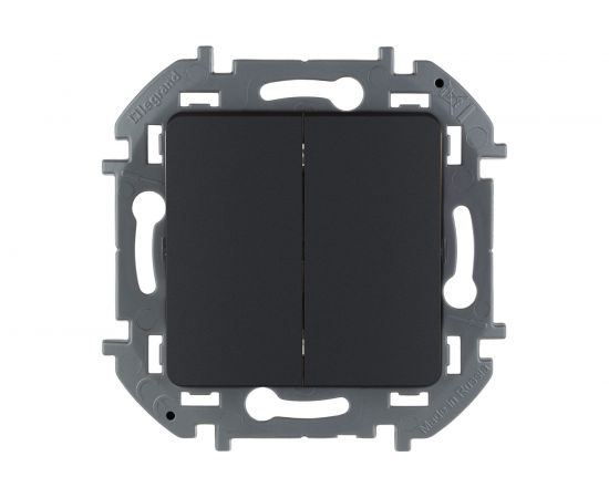 Двухклавишный выключатель Legrand - INSPIRIA - 10 AX - 250 В - антрацит 673623 – изображение 2