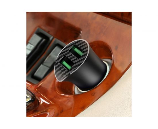Автомобильная зарядка Hoco Z39 QC3.0, два порта USB, 18 Вт, черный 796498 – изображение 2