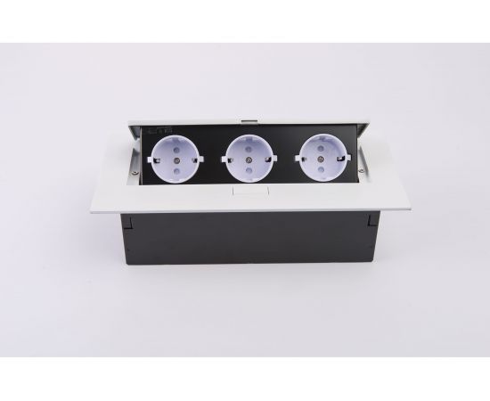 Выдвижной встраиваемый розеточный блок SETE на 3 EURO розетки SBT-03-10 – изображение 2