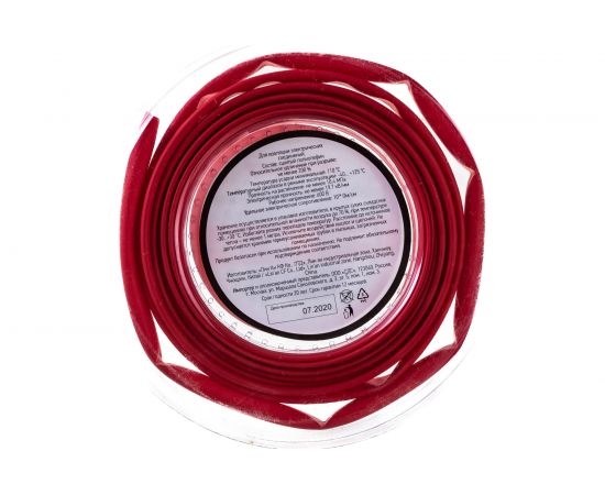 Термоусаживаемая трубка REXANT 5,0/2,5 мм красная, ролик 2,44 м 29-0024 – изображение 2